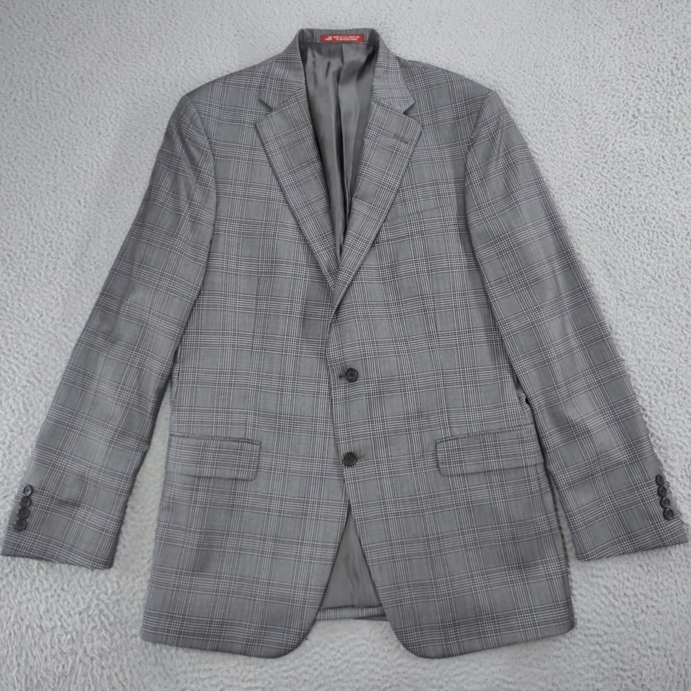 Hart Schaffner Marx Men Plaid Blazer Sport Coat Jacket 44L Made in USA Dillards
